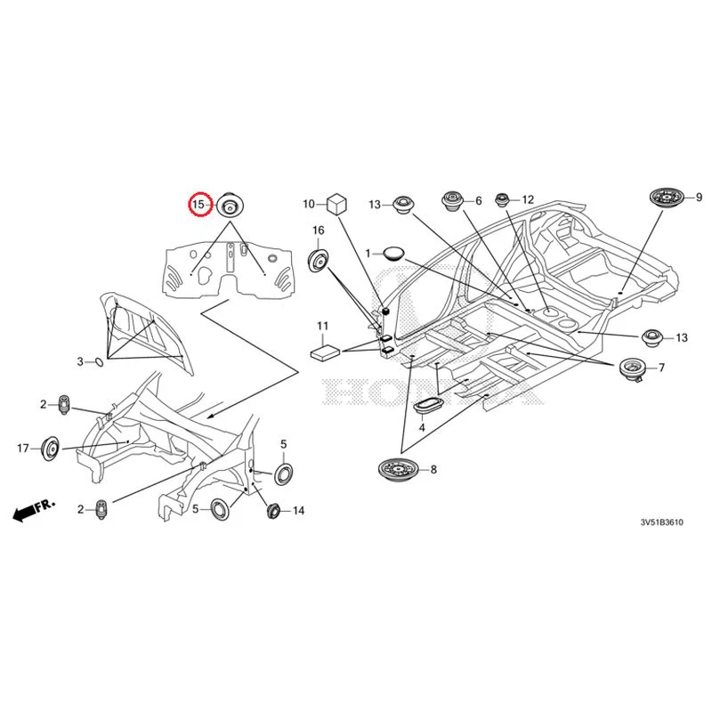 [NEW] JDM HONDA ZR-V e:HEV RZ4 2025 Grommets (Front) GENUINE OEM - Image 16
