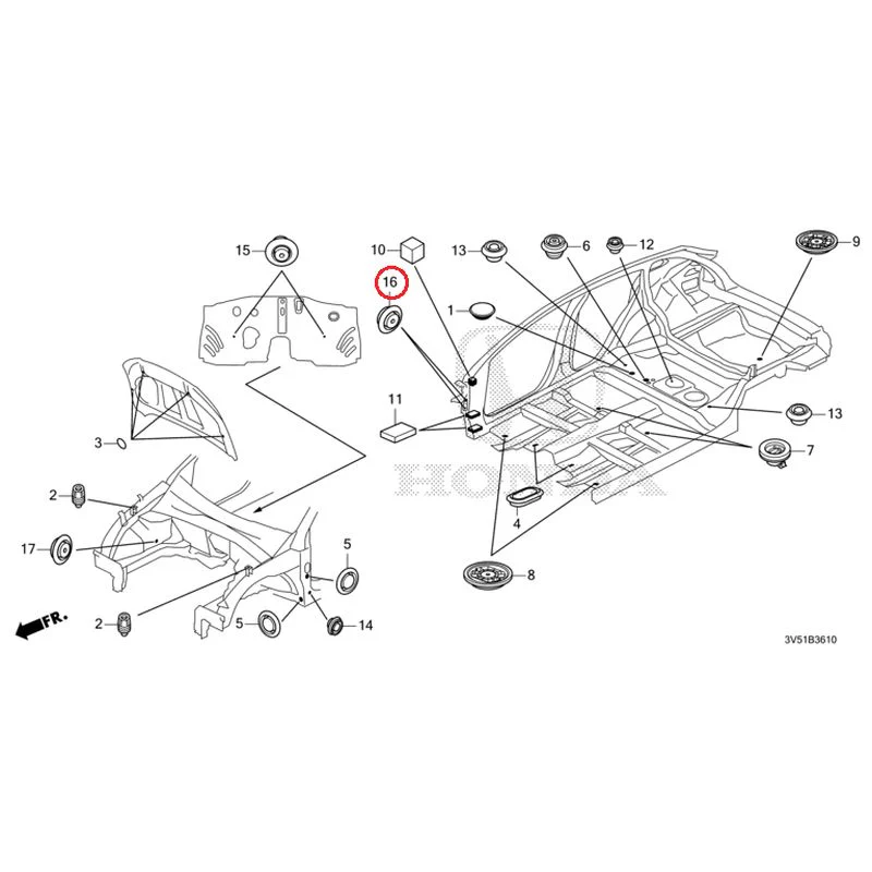 [NEW] JDM HONDA ZR-V e:HEV RZ4 2025 Grommets (Front) GENUINE OEM - Image 17