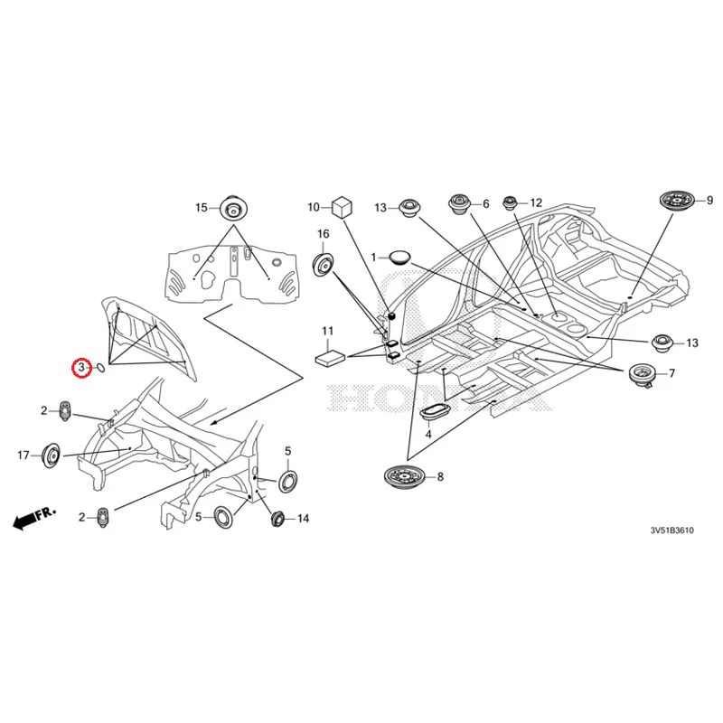 [NEW] JDM HONDA ZR-V e:HEV RZ4 2025 Grommets (Front) GENUINE OEM - Image 4