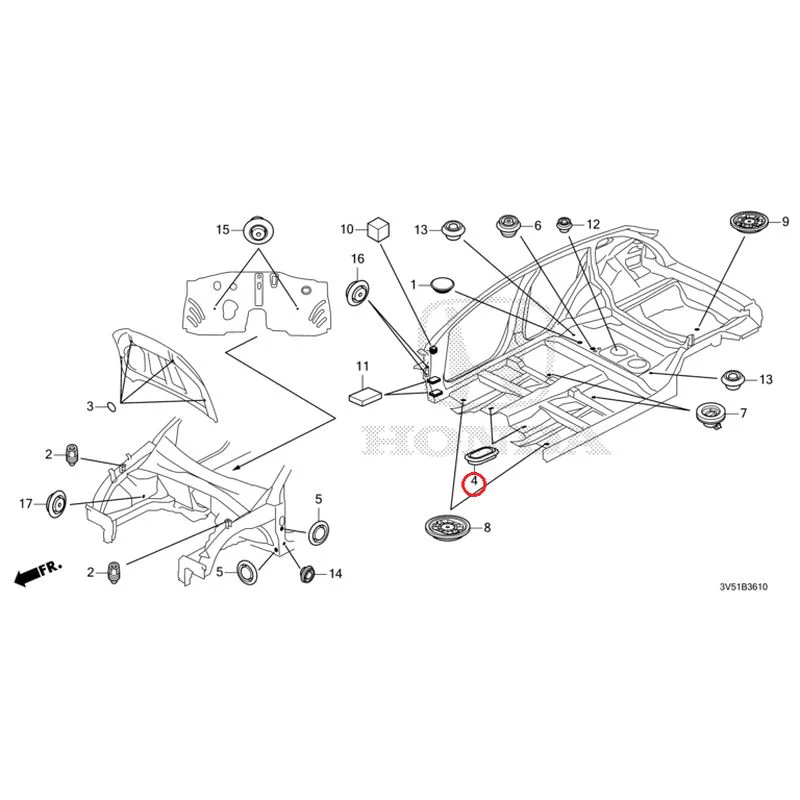 [NEW] JDM HONDA ZR-V e:HEV RZ4 2025 Grommets (Front) GENUINE OEM - Image 5