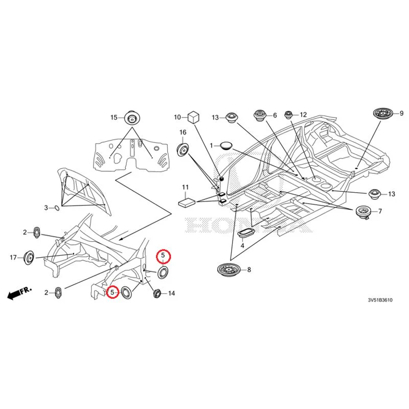 [NEW] JDM HONDA ZR-V e:HEV RZ4 2025 Grommets (Front) GENUINE OEM - Image 6