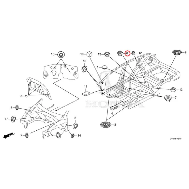 [NEW] JDM HONDA ZR-V e:HEV RZ4 2025 Grommets (Front) GENUINE OEM - Image 7