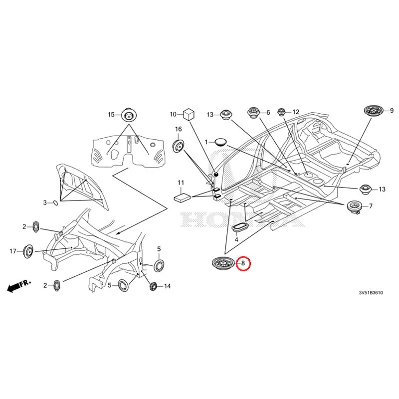 [NEW] JDM HONDA ZR-V e:HEV RZ4 2025 Grommets (Front) GENUINE OEM - Image 9