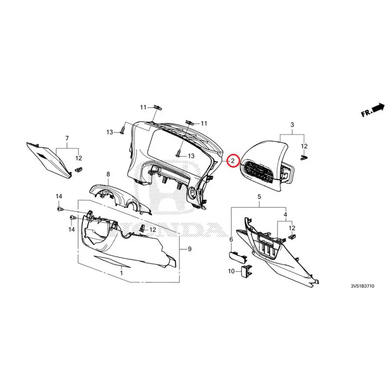 [NEW] JDM HONDA ZR-V e:HEV RZ4 2025 Instrument panel garnish (driver side) GENUINE OEM - Image 3