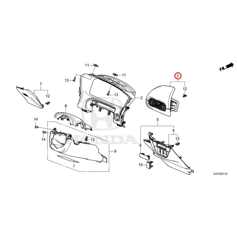 [NEW] JDM HONDA ZR-V e:HEV RZ4 2025 Instrument panel garnish (driver side) GENUINE OEM - Image 4