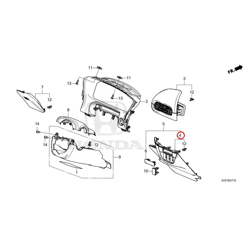 [NEW] JDM HONDA ZR-V e:HEV RZ4 2025 Instrument panel garnish (driver side) GENUINE OEM - Image 6