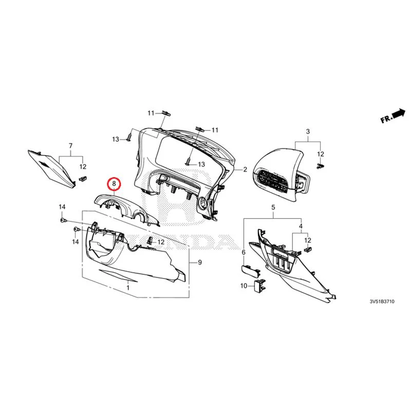 [NEW] JDM HONDA ZR-V e:HEV RZ4 2025 Instrument panel garnish (driver side) GENUINE OEM - Image 8