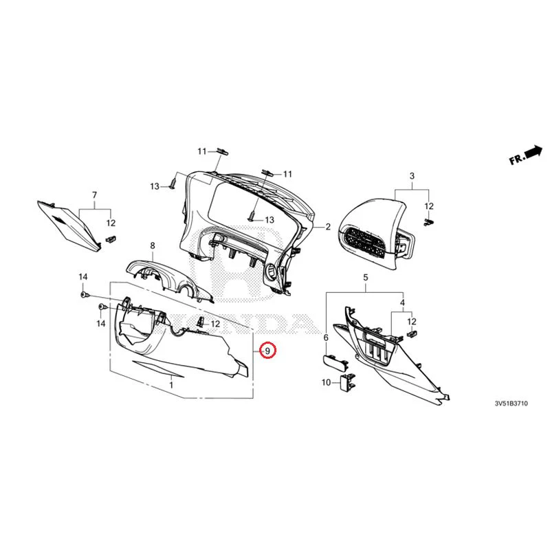 [NEW] JDM HONDA ZR-V e:HEV RZ4 2025 Instrument panel garnish (driver side) GENUINE OEM - Image 9