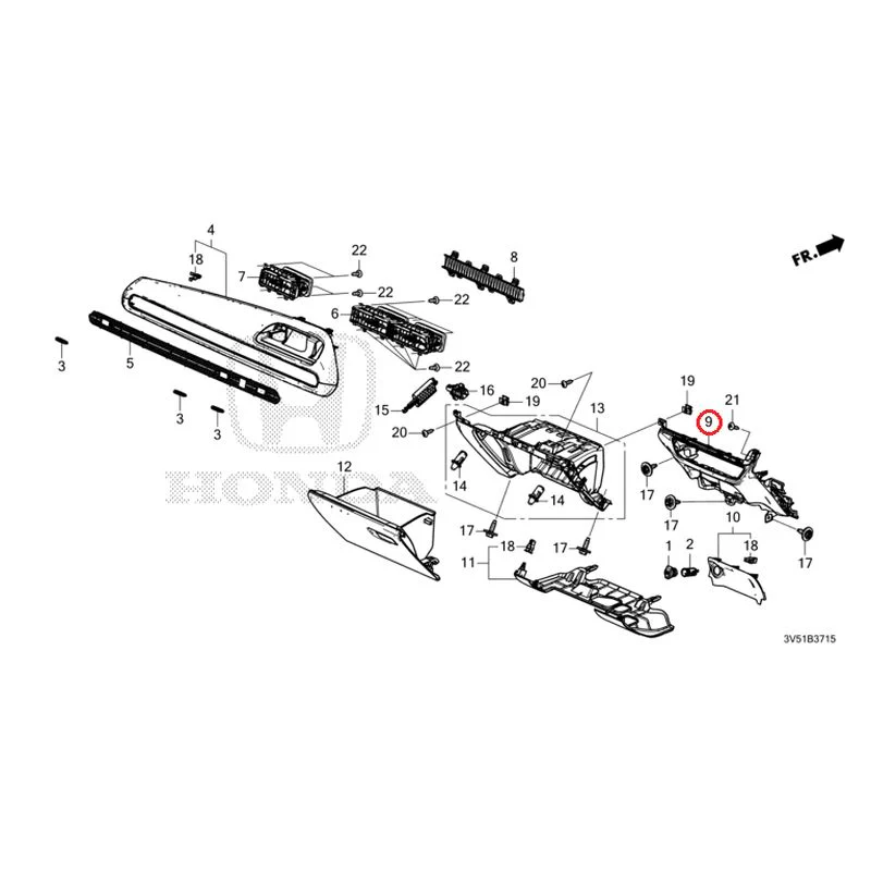[NEW] JDM HONDA ZR-V e:HEV RZ4 2025 Instrument panel garnish (passenger side) GENUINE OEM - Image 11