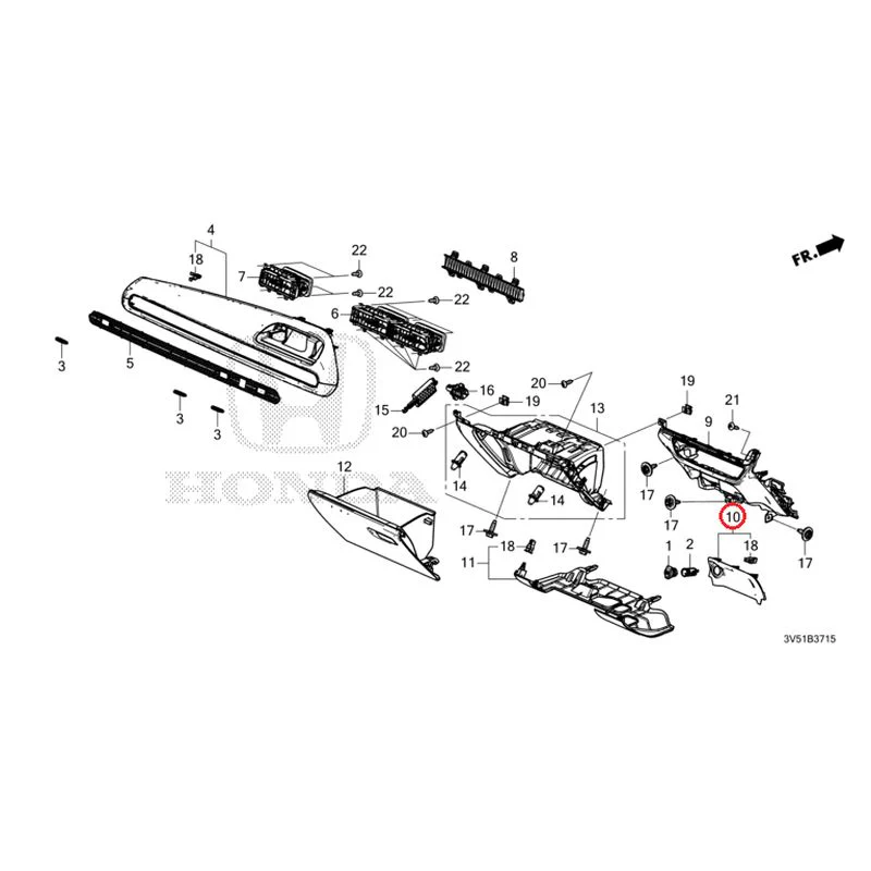 [NEW] JDM HONDA ZR-V e:HEV RZ4 2025 Instrument panel garnish (passenger side) GENUINE OEM - Image 12