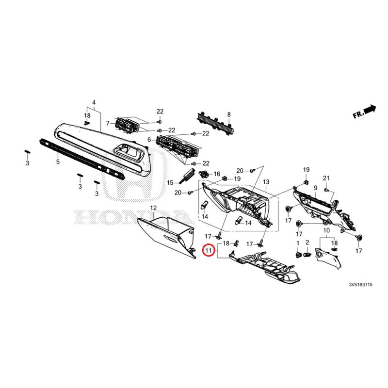 [NEW] JDM HONDA ZR-V e:HEV RZ4 2025 Instrument panel garnish (passenger side) GENUINE OEM - Image 13