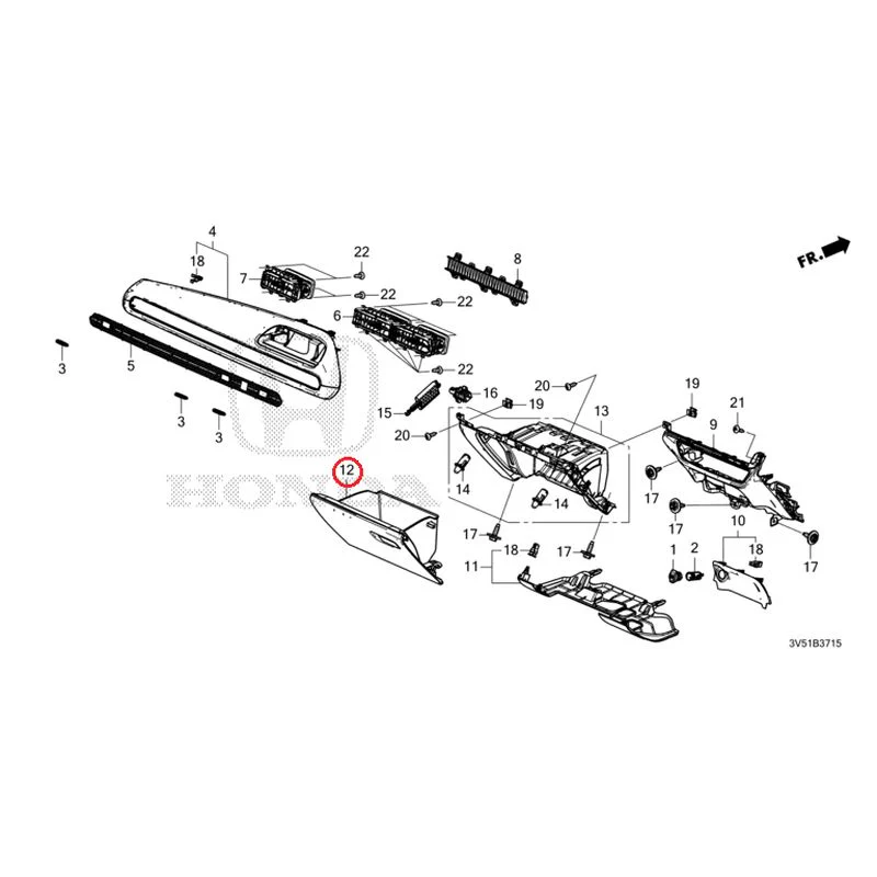 [NEW] JDM HONDA ZR-V e:HEV RZ4 2025 Instrument panel garnish (passenger side) GENUINE OEM - Image 14