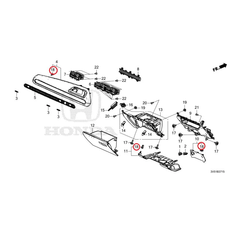 [NEW] JDM HONDA ZR-V e:HEV RZ4 2025 Instrument panel garnish (passenger side) GENUINE OEM - Image 20