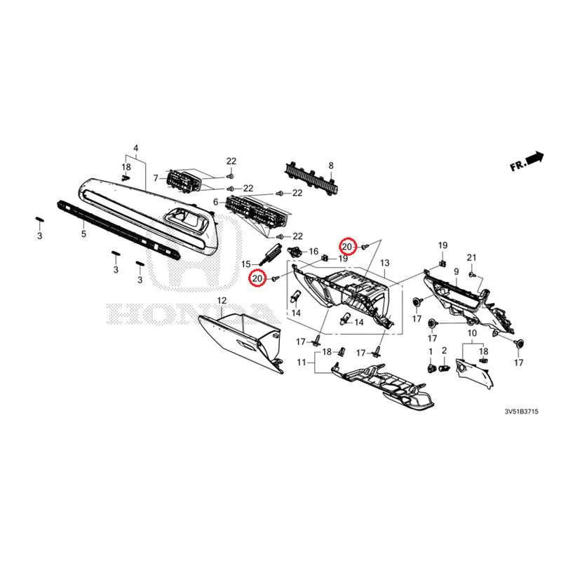 [NEW] JDM HONDA ZR-V e:HEV RZ4 2025 Instrument panel garnish (passenger side) GENUINE OEM - Image 22