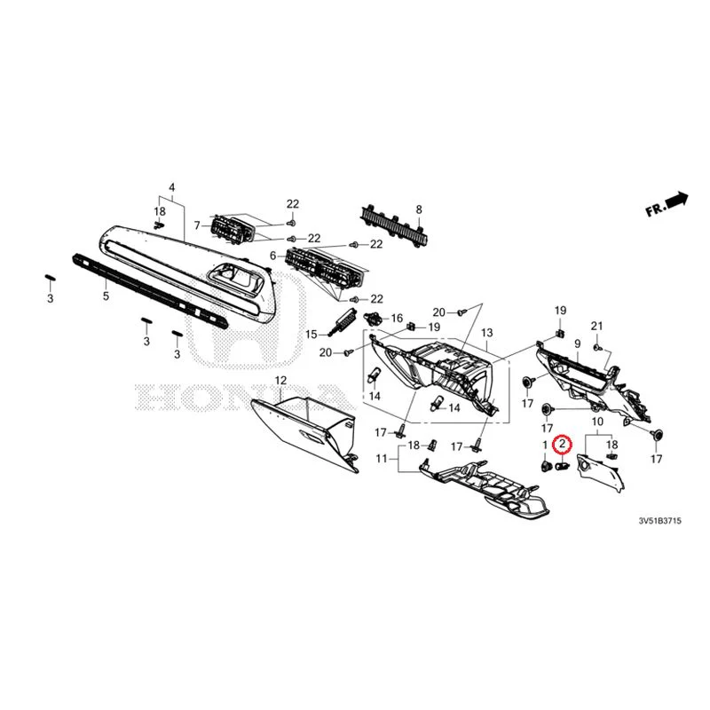 [NEW] JDM HONDA ZR-V e:HEV RZ4 2025 Instrument panel garnish (passenger side) GENUINE OEM - Image 3
