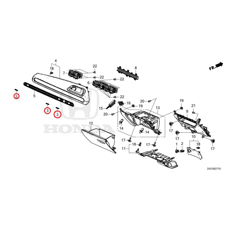 [NEW] JDM HONDA ZR-V e:HEV RZ4 2025 Instrument panel garnish (passenger side) GENUINE OEM - Image 4