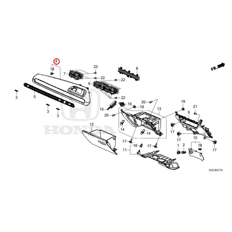 [NEW] JDM HONDA ZR-V e:HEV RZ4 2025 Instrument panel garnish (passenger side) GENUINE OEM - Image 6