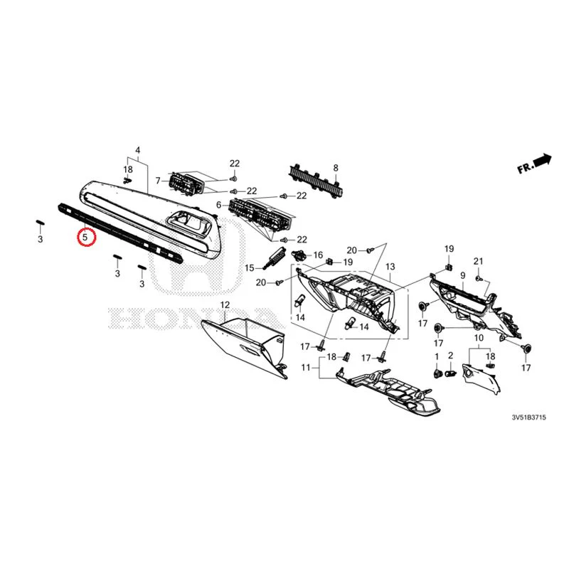 [NEW] JDM HONDA ZR-V e:HEV RZ4 2025 Instrument panel garnish (passenger side) GENUINE OEM - Image 7
