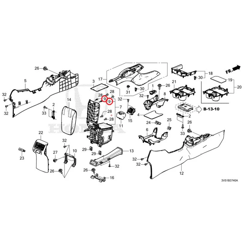 [NEW] JDM HONDA ZR-V e:HEV RZ4 2025 Console GENUINE OEM - Image 10