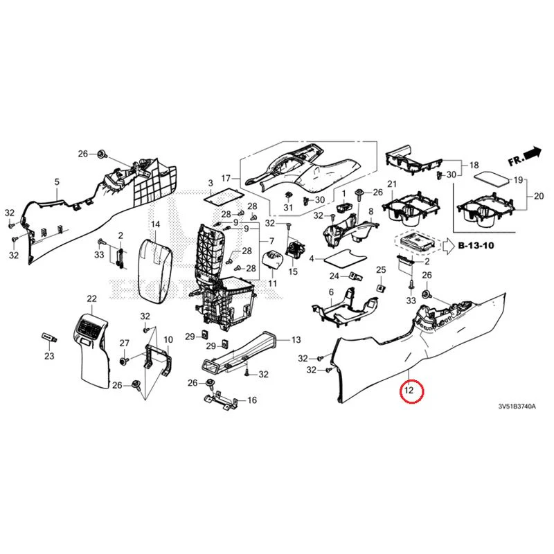 [NEW] JDM HONDA ZR-V e:HEV RZ4 2025 Console GENUINE OEM - Image 13