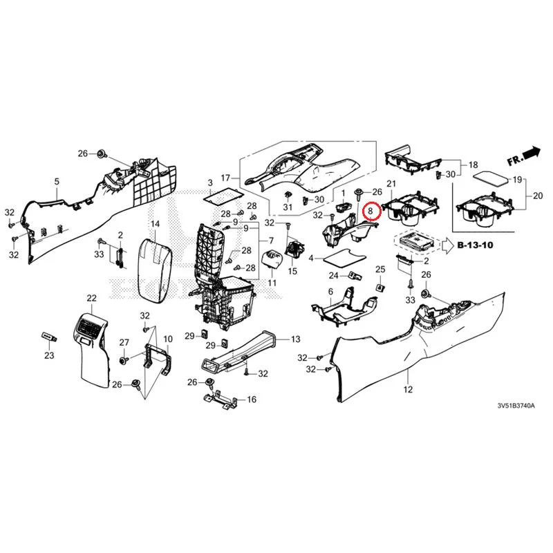 [NEW] JDM HONDA ZR-V e:HEV RZ4 2025 Console GENUINE OEM - Image 9