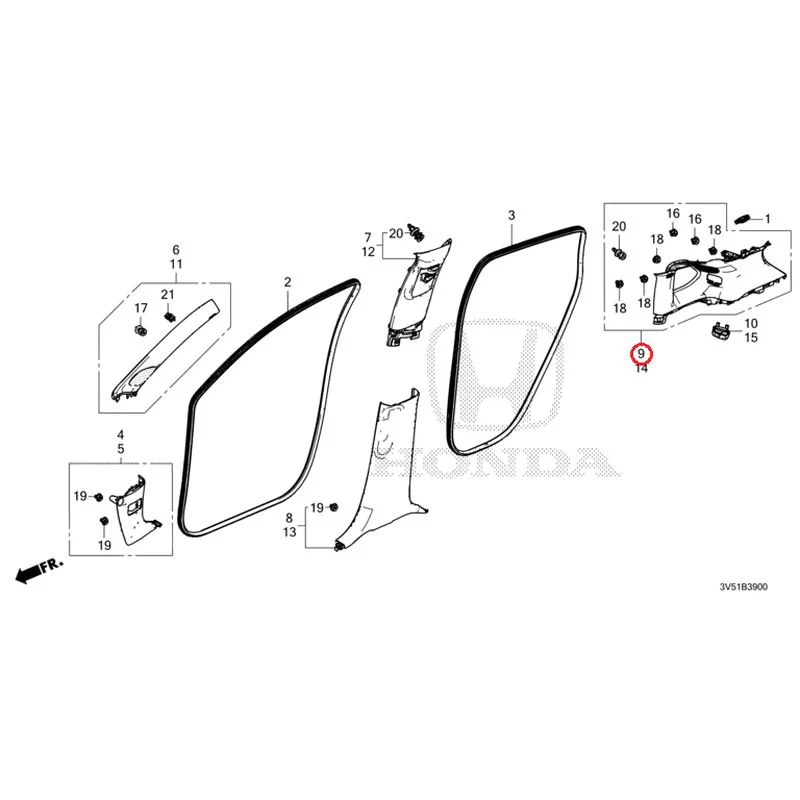 [NEW] JDM HONDA ZR-V e:HEV RZ4 2025 Pillar Garnish GENUINE OEM - Image 10
