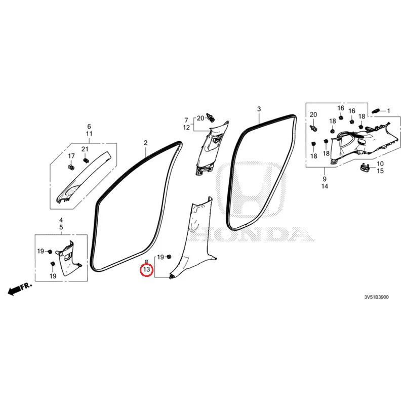 [NEW] JDM HONDA ZR-V e:HEV RZ4 2025 Pillar Garnish GENUINE OEM - Image 14