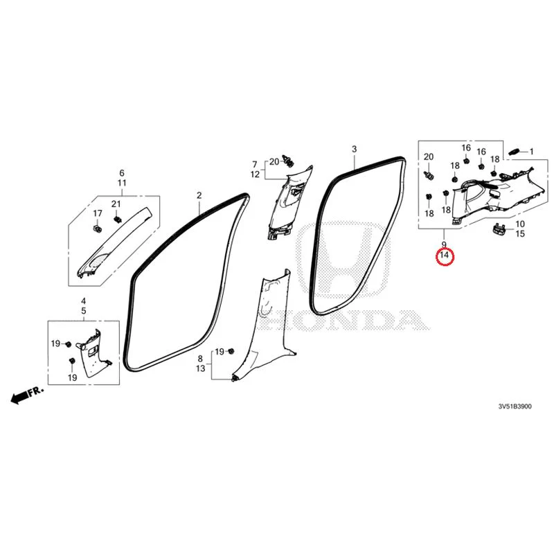[NEW] JDM HONDA ZR-V e:HEV RZ4 2025 Pillar Garnish GENUINE OEM - Image 15