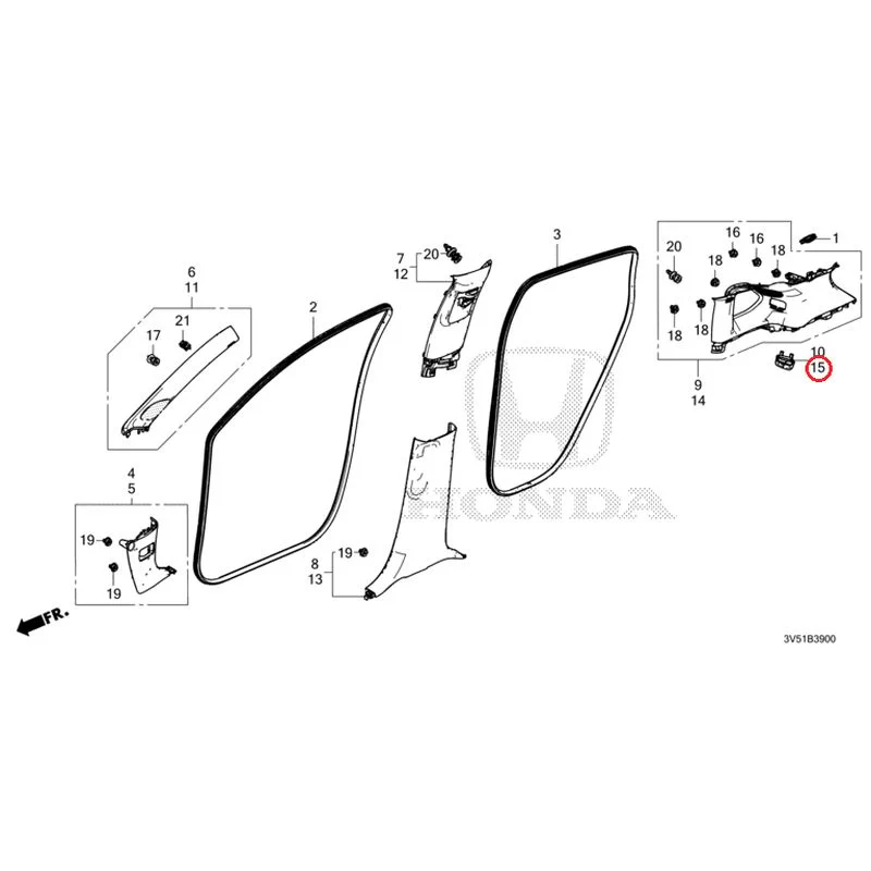 [NEW] JDM HONDA ZR-V e:HEV RZ4 2025 Pillar Garnish GENUINE OEM - Image 16