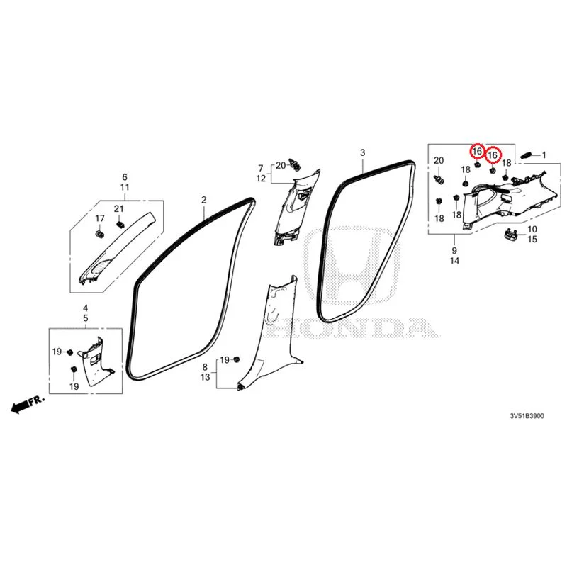 [NEW] JDM HONDA ZR-V e:HEV RZ4 2025 Pillar Garnish GENUINE OEM - Image 17
