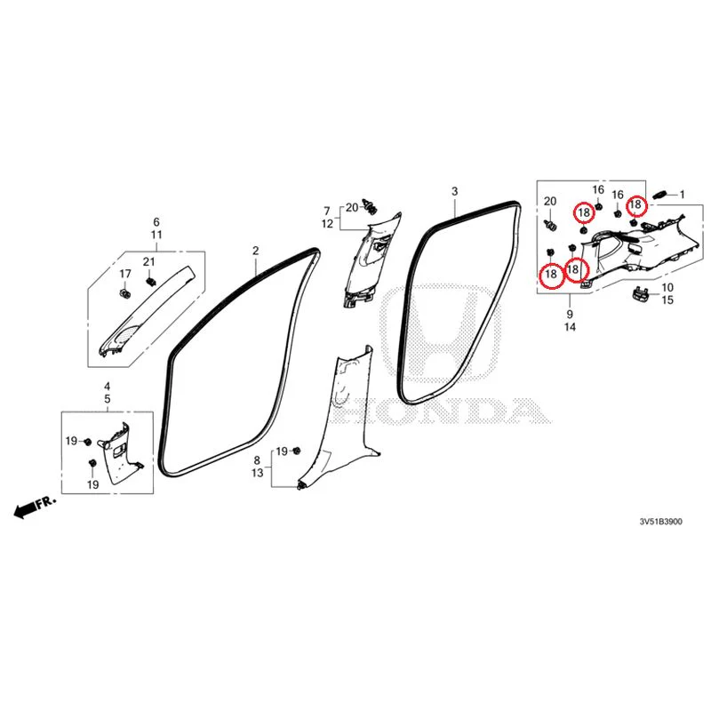 [NEW] JDM HONDA ZR-V e:HEV RZ4 2025 Pillar Garnish GENUINE OEM - Image 19