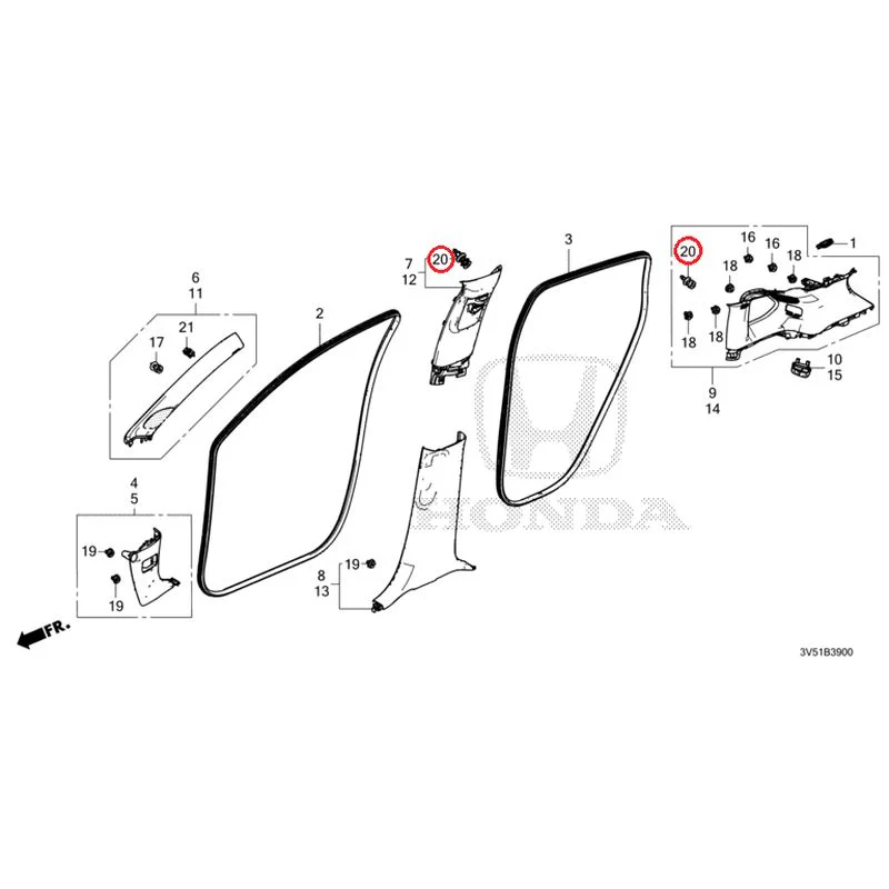 [NEW] JDM HONDA ZR-V e:HEV RZ4 2025 Pillar Garnish GENUINE OEM - Image 21