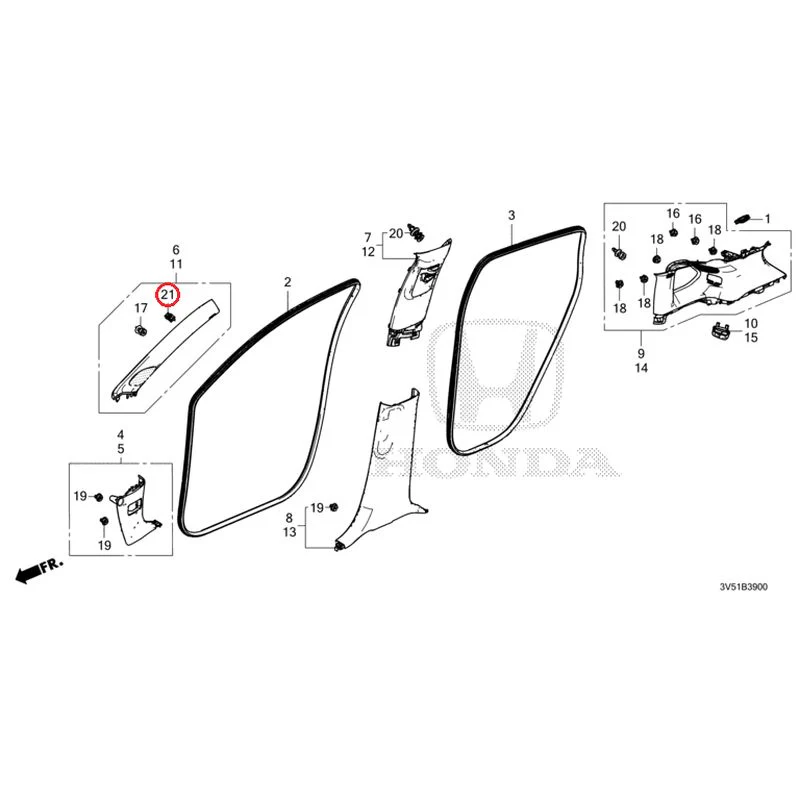 [NEW] JDM HONDA ZR-V e:HEV RZ4 2025 Pillar Garnish GENUINE OEM - Image 22