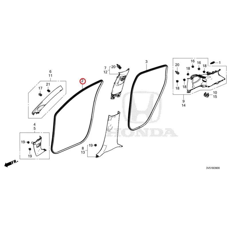 [NEW] JDM HONDA ZR-V e:HEV RZ4 2025 Pillar Garnish GENUINE OEM - Image 3