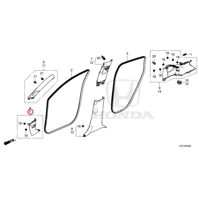 [NEW] JDM HONDA ZR-V e:HEV RZ4 2025 Pillar Garnish GENUINE OEM - Image 6