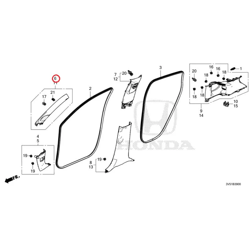 [NEW] JDM HONDA ZR-V e:HEV RZ4 2025 Pillar Garnish GENUINE OEM - Image 7
