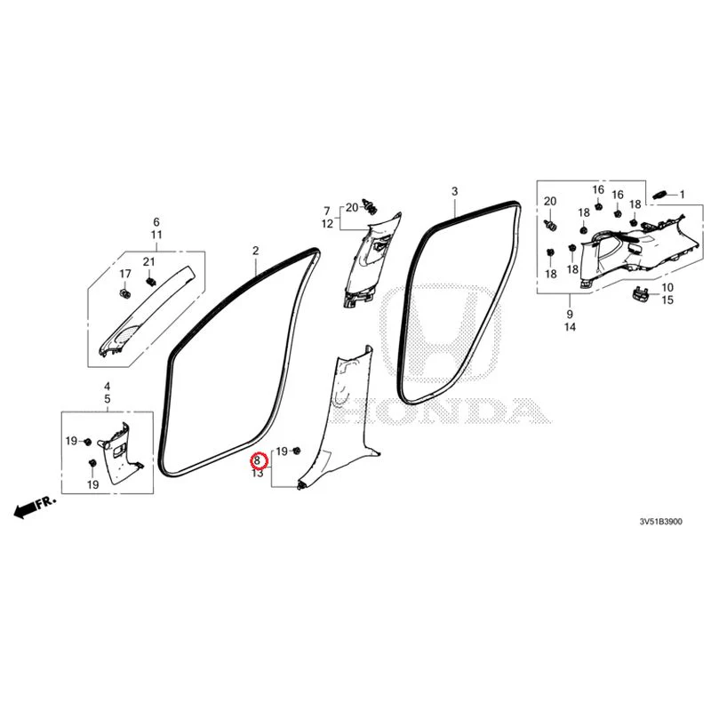 [NEW] JDM HONDA ZR-V e:HEV RZ4 2025 Pillar Garnish GENUINE OEM - Image 9