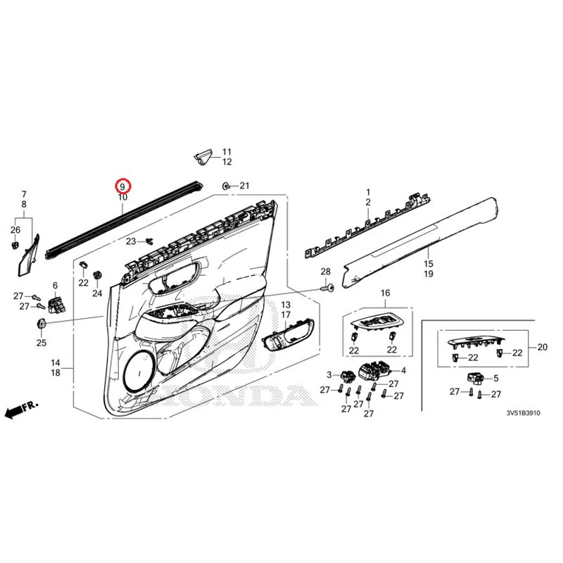 [NEW] JDM HONDA ZR-V e:HEV RZ4 2025 Front Door Lining GENUINE OEM - Image 10