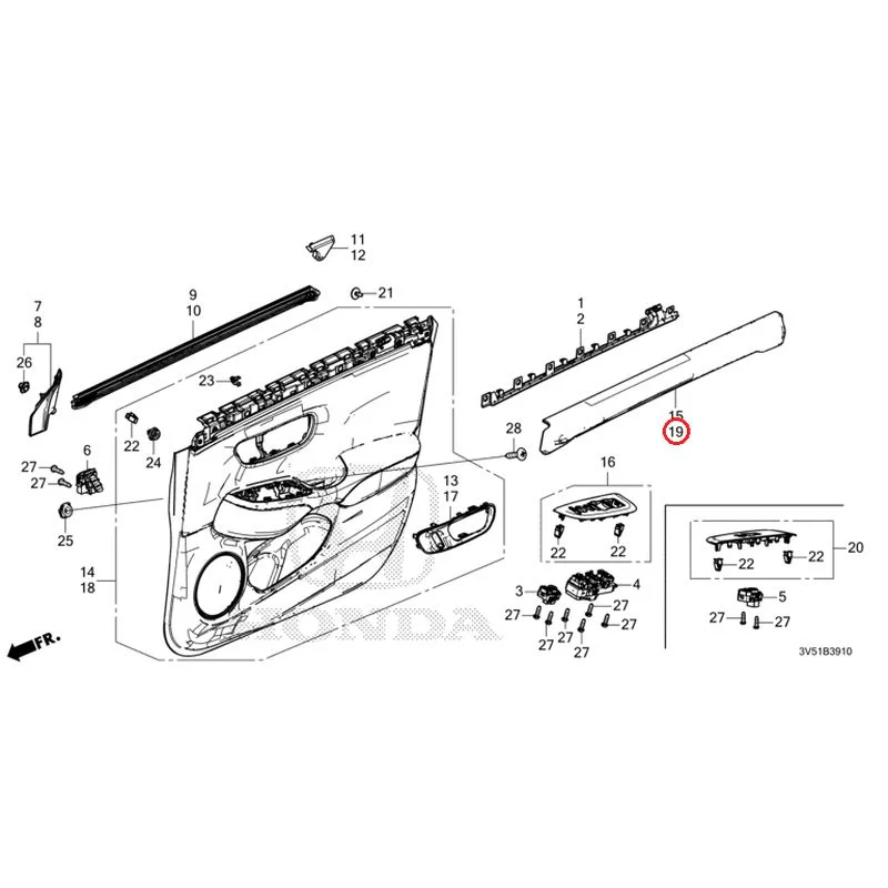 [NEW] JDM HONDA ZR-V e:HEV RZ4 2025 Front Door Lining GENUINE OEM - Image 22