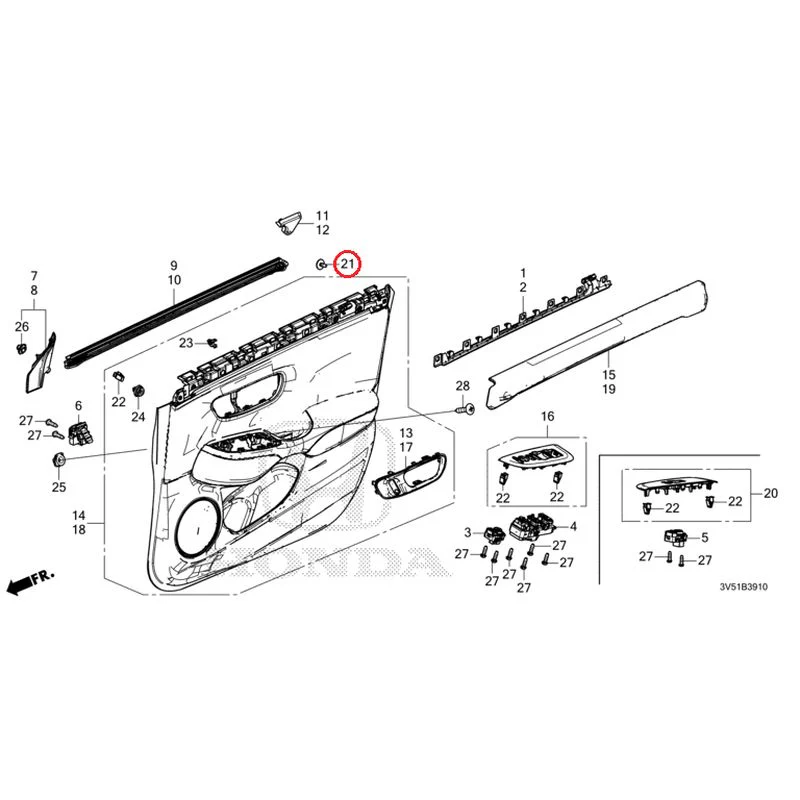 [NEW] JDM HONDA ZR-V e:HEV RZ4 2025 Front Door Lining GENUINE OEM - Image 24
