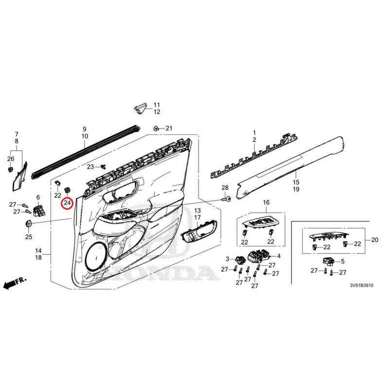 [NEW] JDM HONDA ZR-V e:HEV RZ4 2025 Front Door Lining GENUINE OEM - Image 27
