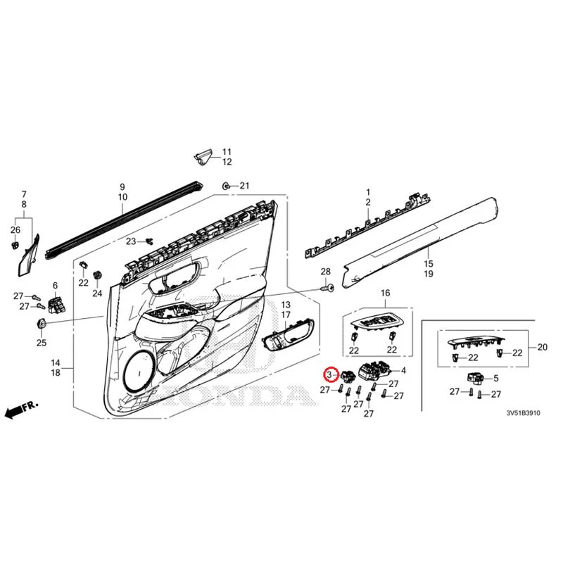 [NEW] JDM HONDA ZR-V e:HEV RZ4 2025 Front Door Lining GENUINE OEM - Image 4