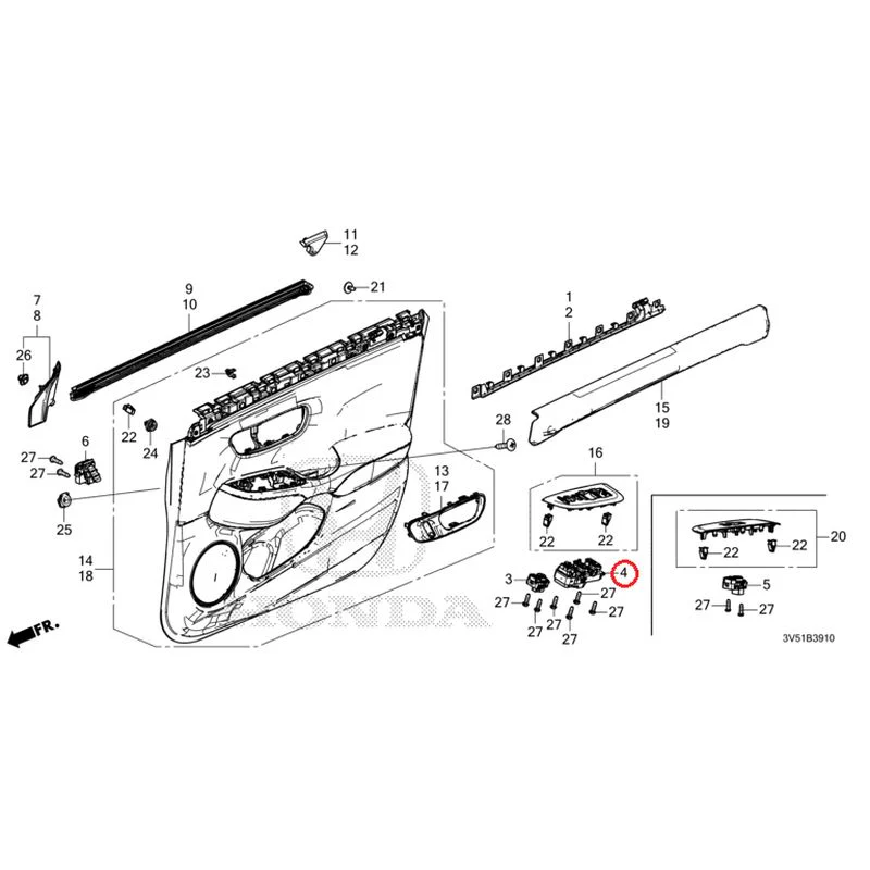 [NEW] JDM HONDA ZR-V e:HEV RZ4 2025 Front Door Lining GENUINE OEM - Image 5