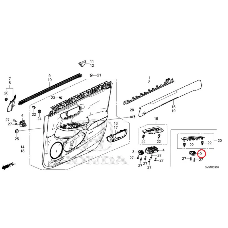 [NEW] JDM HONDA ZR-V e:HEV RZ4 2025 Front Door Lining GENUINE OEM - Image 6