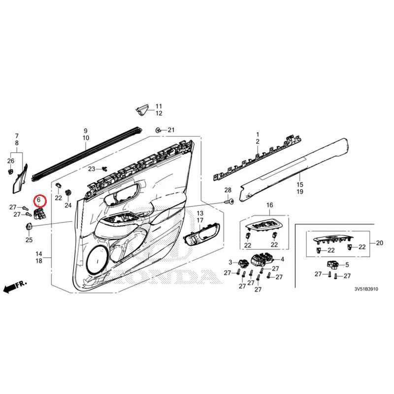 [NEW] JDM HONDA ZR-V e:HEV RZ4 2025 Front Door Lining GENUINE OEM - Image 7