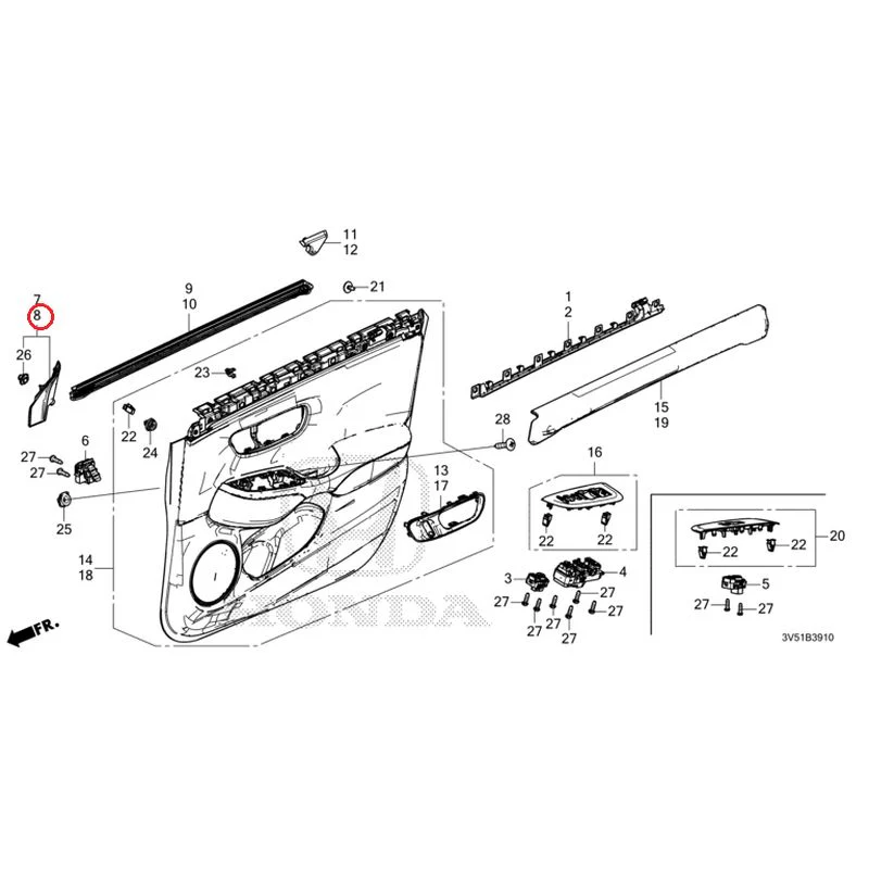 [NEW] JDM HONDA ZR-V e:HEV RZ4 2025 Front Door Lining GENUINE OEM - Image 9