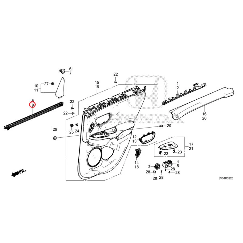 [NEW] JDM HONDA ZR-V e:HEV RZ4 2025 Rear Door Lining GENUINE OEM - Image 10