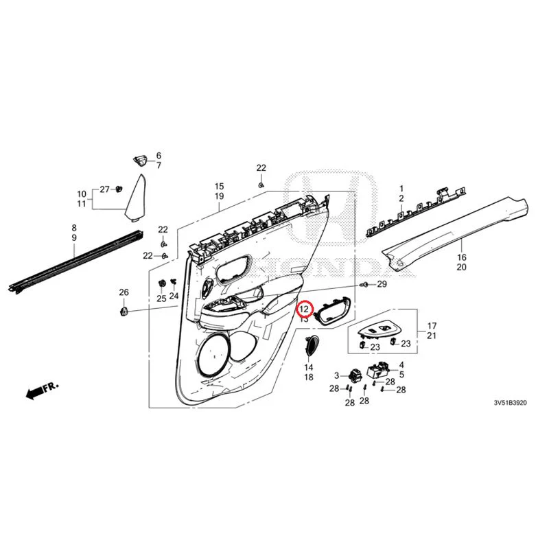 [NEW] JDM HONDA ZR-V e:HEV RZ4 2025 Rear Door Lining GENUINE OEM - Image 13
