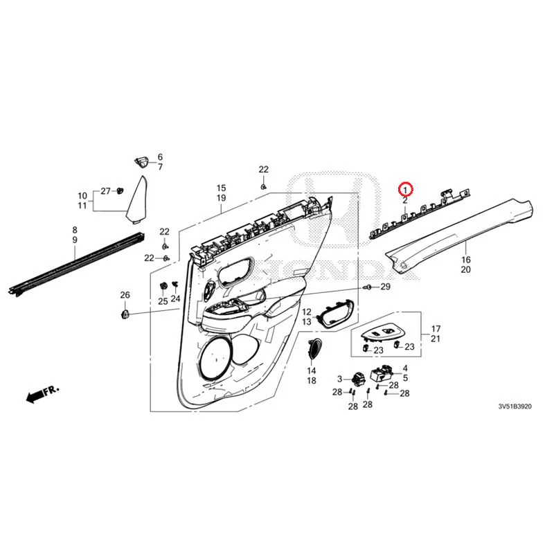[NEW] JDM HONDA ZR-V e:HEV RZ4 2025 Rear Door Lining GENUINE OEM - Image 2