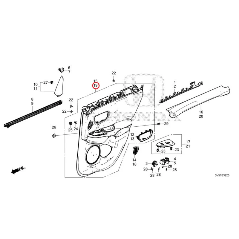 [NEW] JDM HONDA ZR-V e:HEV RZ4 2025 Rear Door Lining GENUINE OEM - Image 23